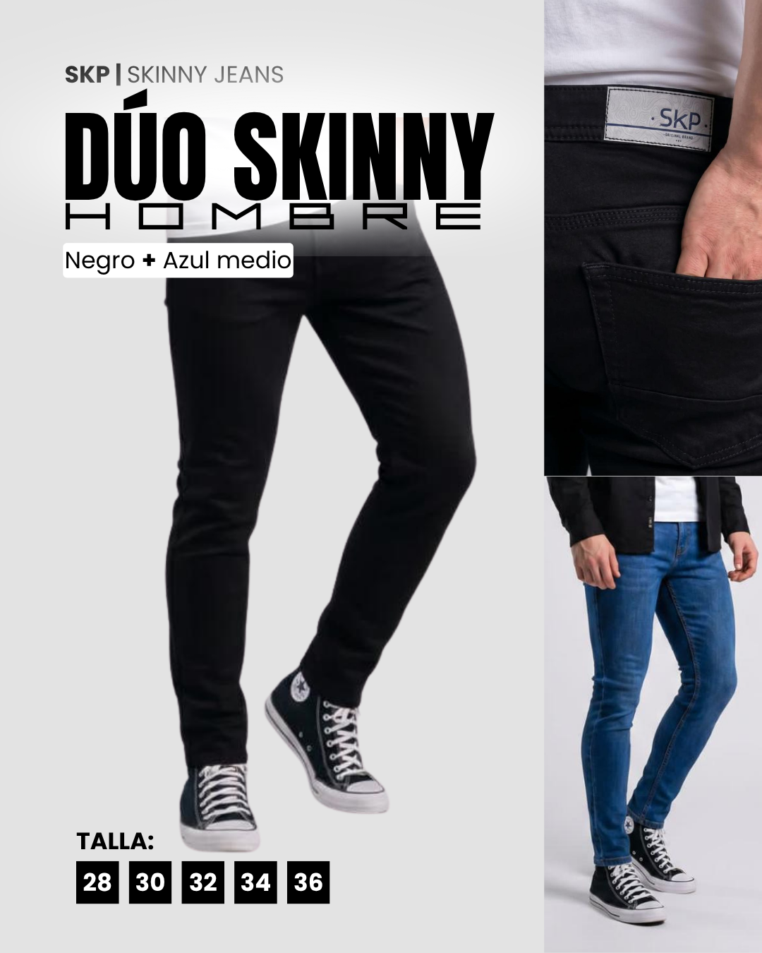 Dúo Skinny Jeans Caballero