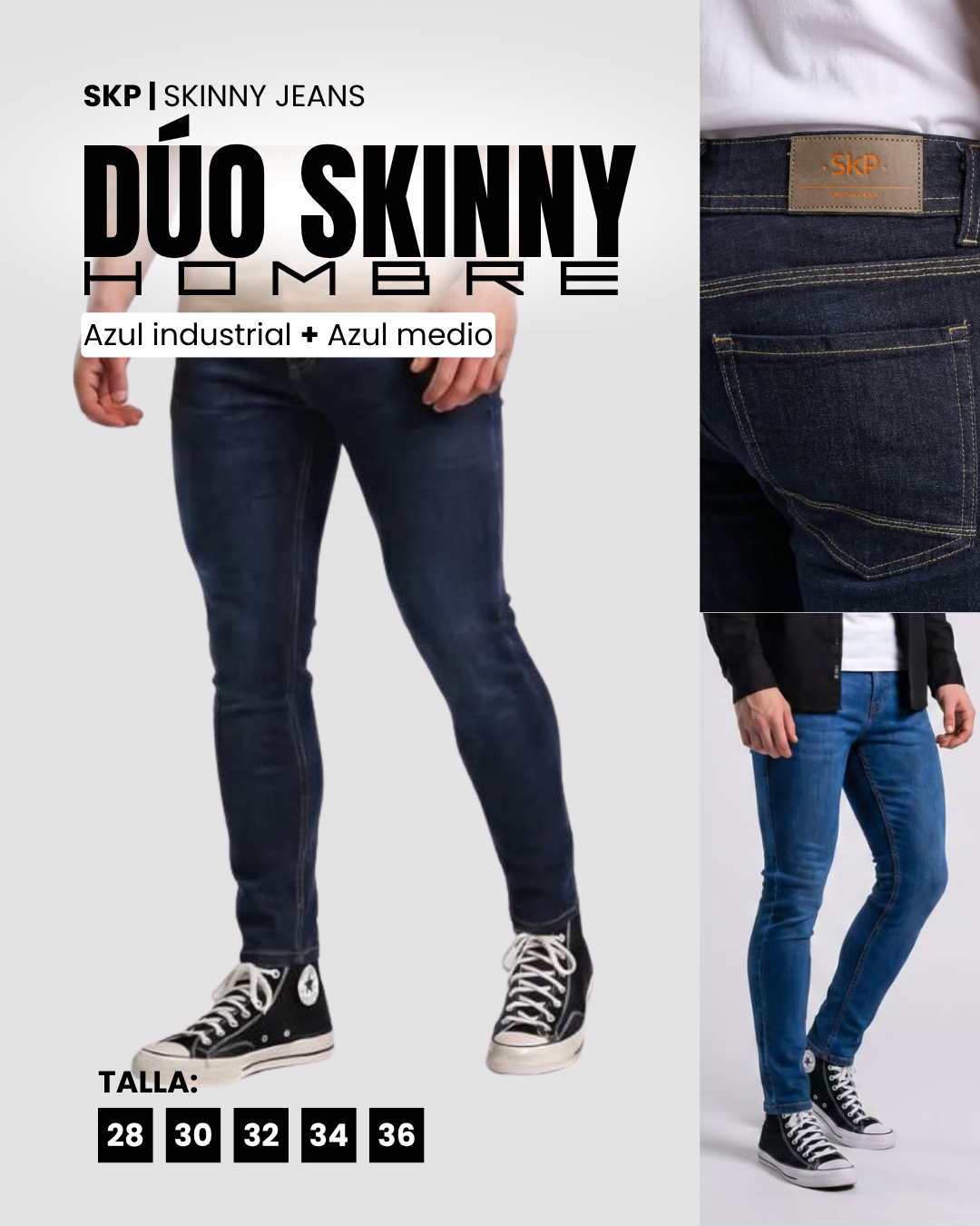 Dúo Skinny Jeans Caballero