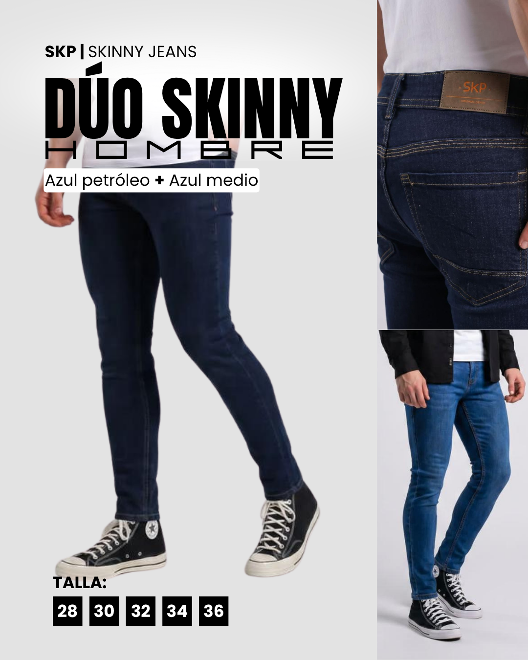 Dúo Skinny Jeans Caballero