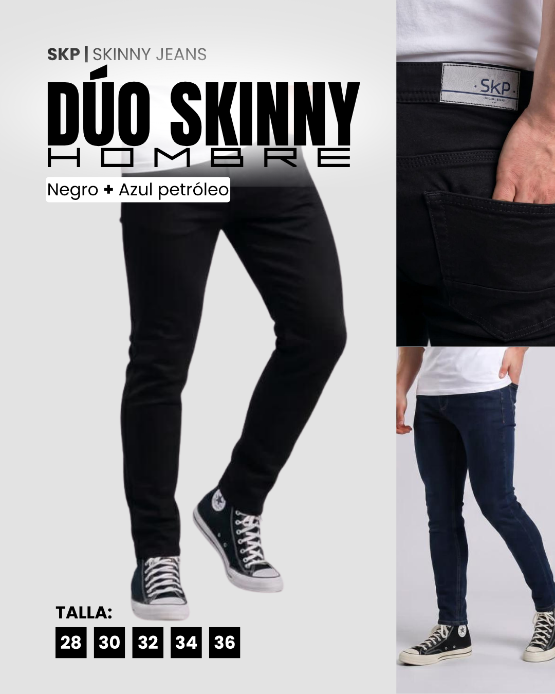 Dúo Skinny Jeans Caballero